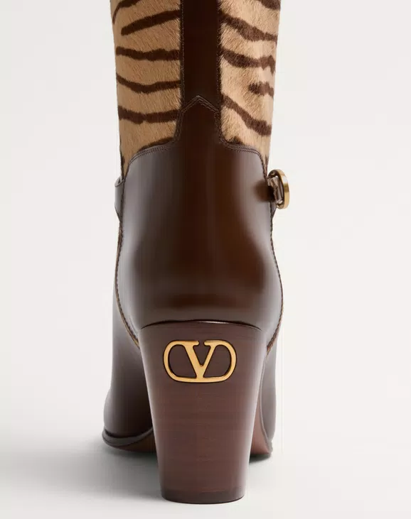 Valentino Pattie Boot In Pony-Effect Calfskin 75Mm - Image 6